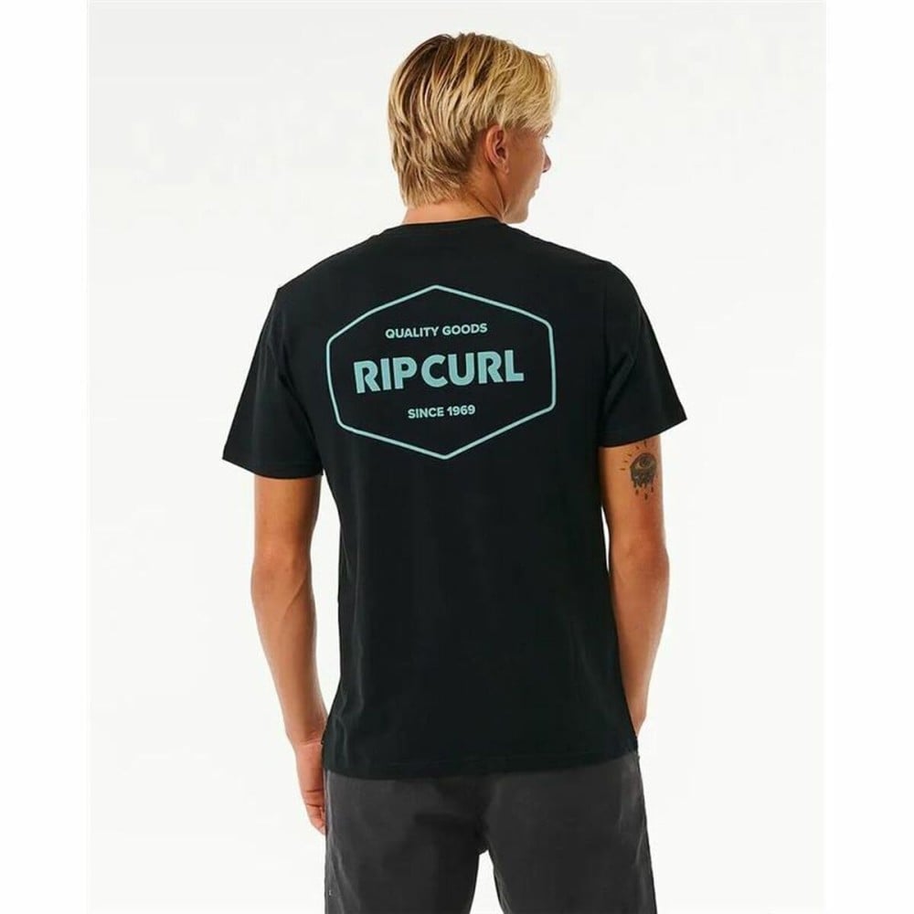 Herren Kurzarm-T-Shirt Rip Curl Stapler Schwarz