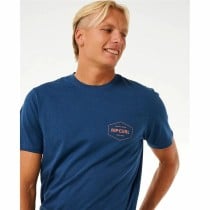 Herren Kurzarm-T-Shirt Rip Curl Stapler Blau