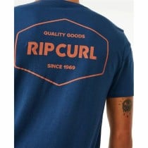 Herren Kurzarm-T-Shirt Rip Curl Stapler Blau
