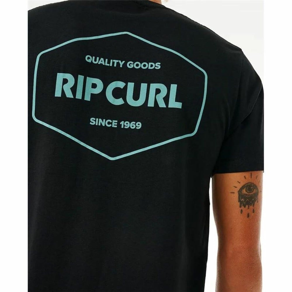 Herren Kurzarm-T-Shirt Rip Curl Stapler Schwarz