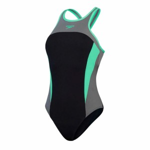 Women’s Bathing Costume Speedo High Neck Splice Cross Green