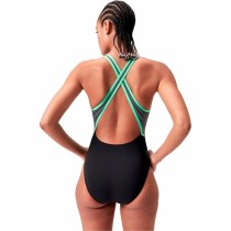 Damen Badeanzug Speedo High Neck Splice Cross grün