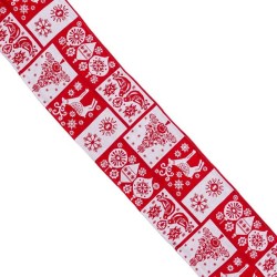 Tischläufer Weihnachten Weiß Rot Polyester 180 x 33 cm