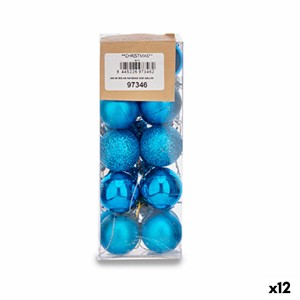 Weihnachtskugeln-Set Krist+ K1912474-2 Blau Kunststoff Ø 3 cm (12 Stück)