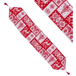 Tischläufer Weihnachten Weiß Rot Polyester 180 x 33 cm