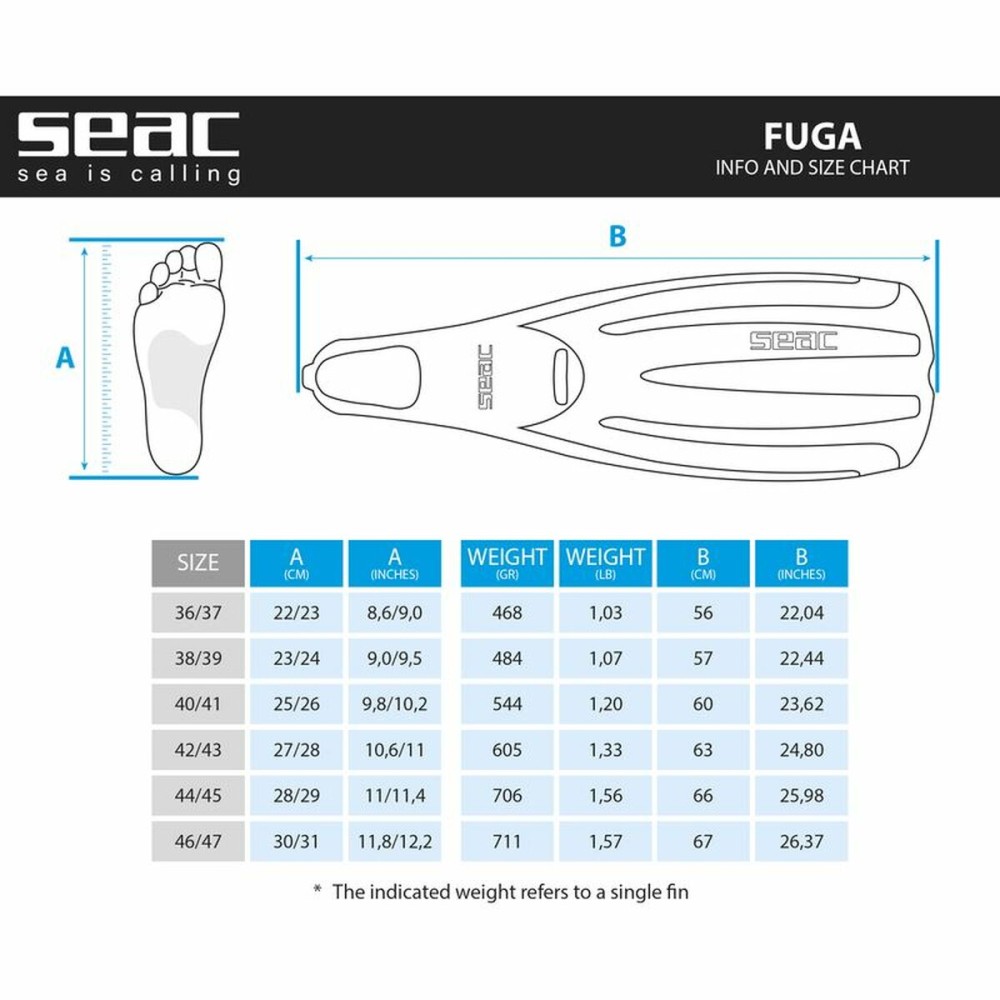 Snorkel Fins Seac Fuga White