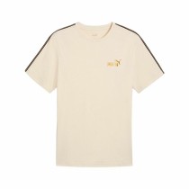 Men’s Short Sleeve T-Shirt Puma Ess Tape Minimal Gold Beige
