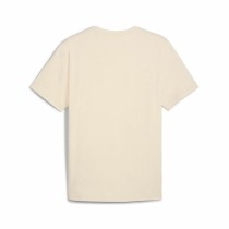 Men’s Short Sleeve T-Shirt Puma Ess Tape Minimal Gold Beige