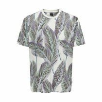 Herren Kurzarm-T-Shirt Only & Sons Onskobe Reg Banana Leaf Blau Weiß