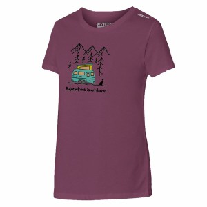 Damen Kurzarm-T-Shirt Joluvi Adventure Karmesinrot