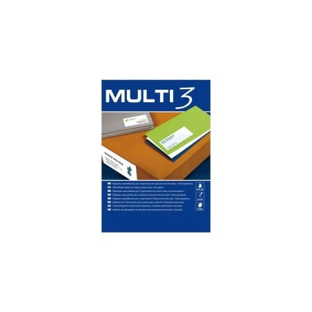 Etiquettes pour Imprimante MULTI 3 Inkjet Láser Blanc Droit 100 Volets 70 x 33,8 mm (24 Unités)