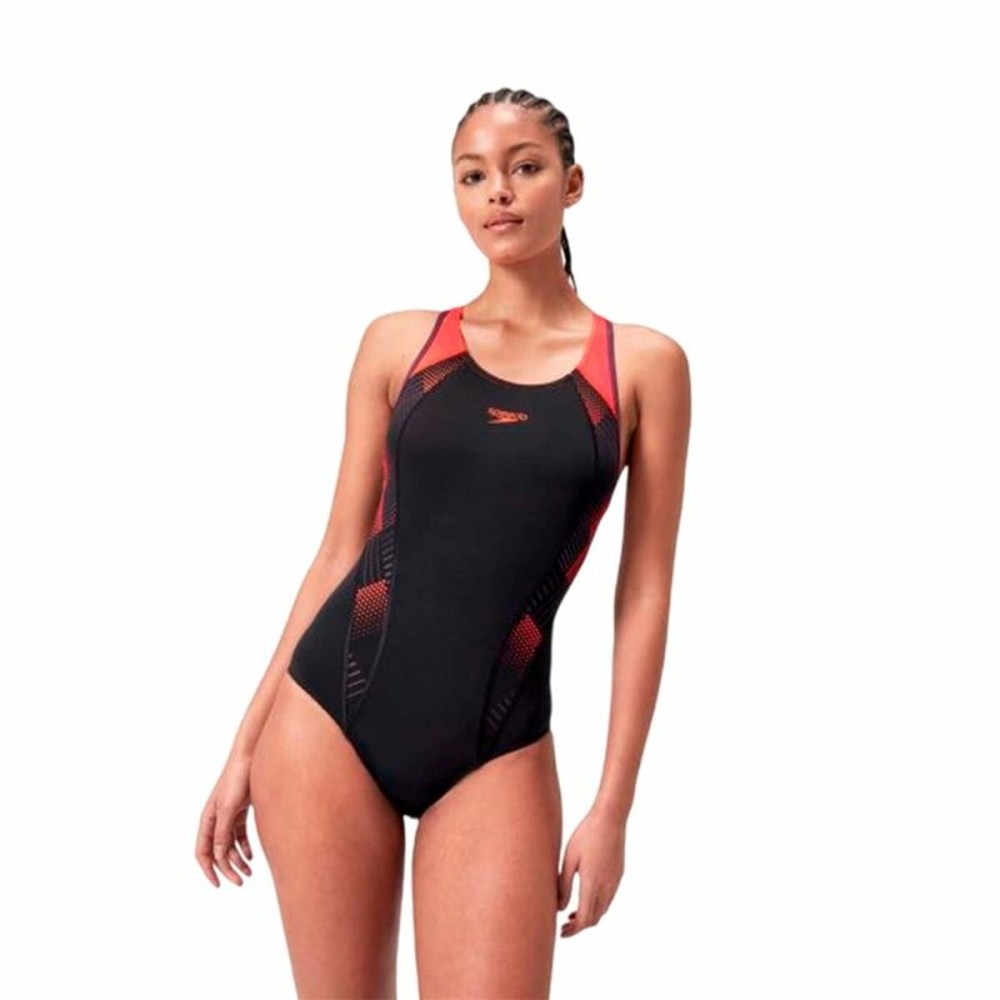 Women’s Bathing Costume Speedo Placement Laneback Black
