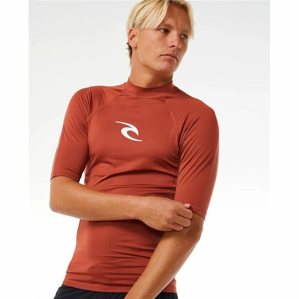 Herren Kurzarm-T-Shirt Rip Curl Waves Upf Braun