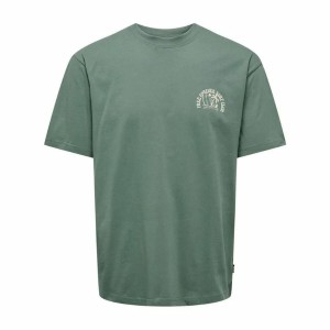 Men’s Short Sleeve T-Shirt Only & Sons Onskylan Rlx Icon Dark green