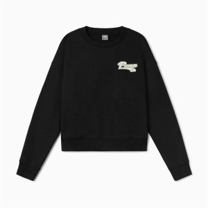 Damen Sweater ohne Kapuze Puma Puma Script Crew Fl Mujer
