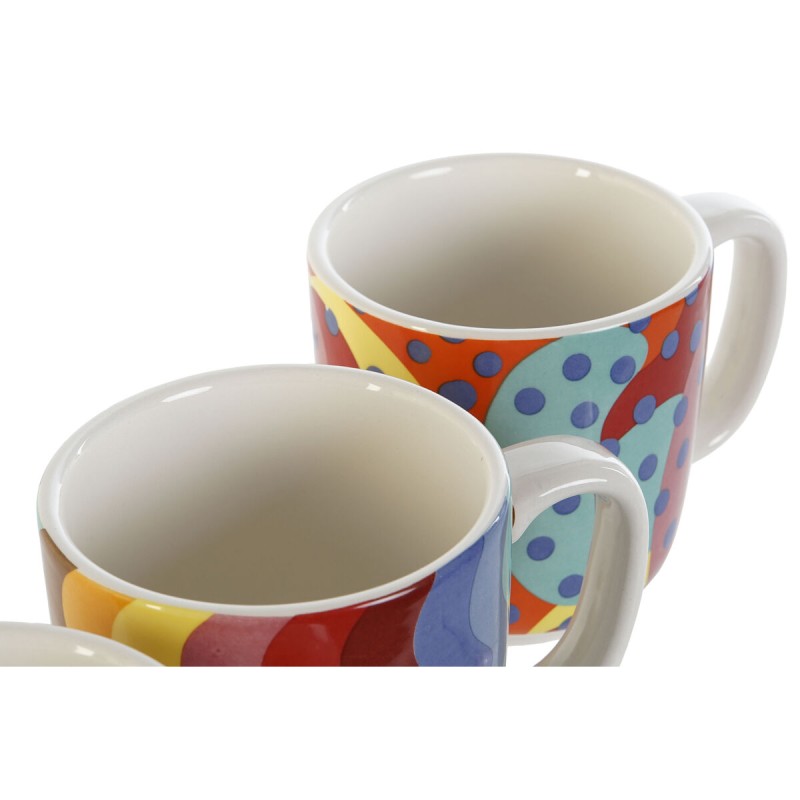 Ensemble de tasses à café DKD Home Decor Multicouleur Corail Bambou Dolomite Moderne 180 ml