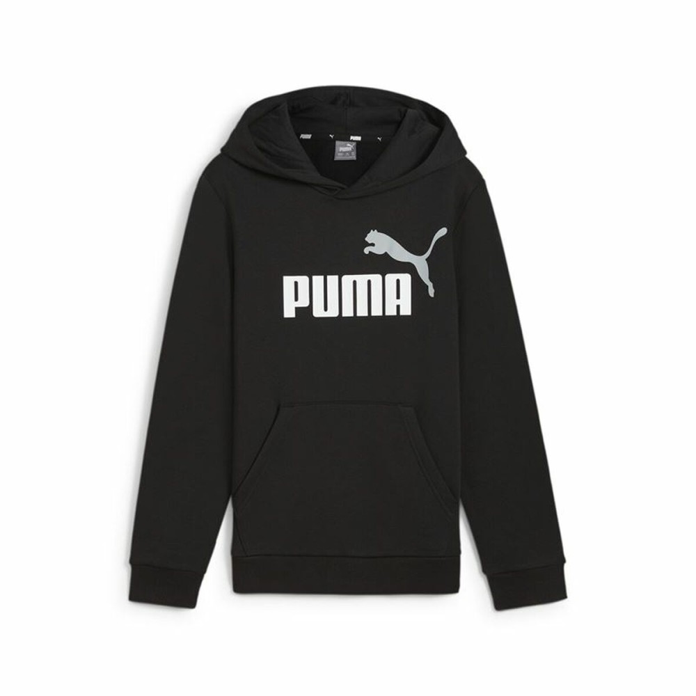 Jungen Sweater mit Kapuze Puma Essentials+ 2 Col Big Logo Schwarz