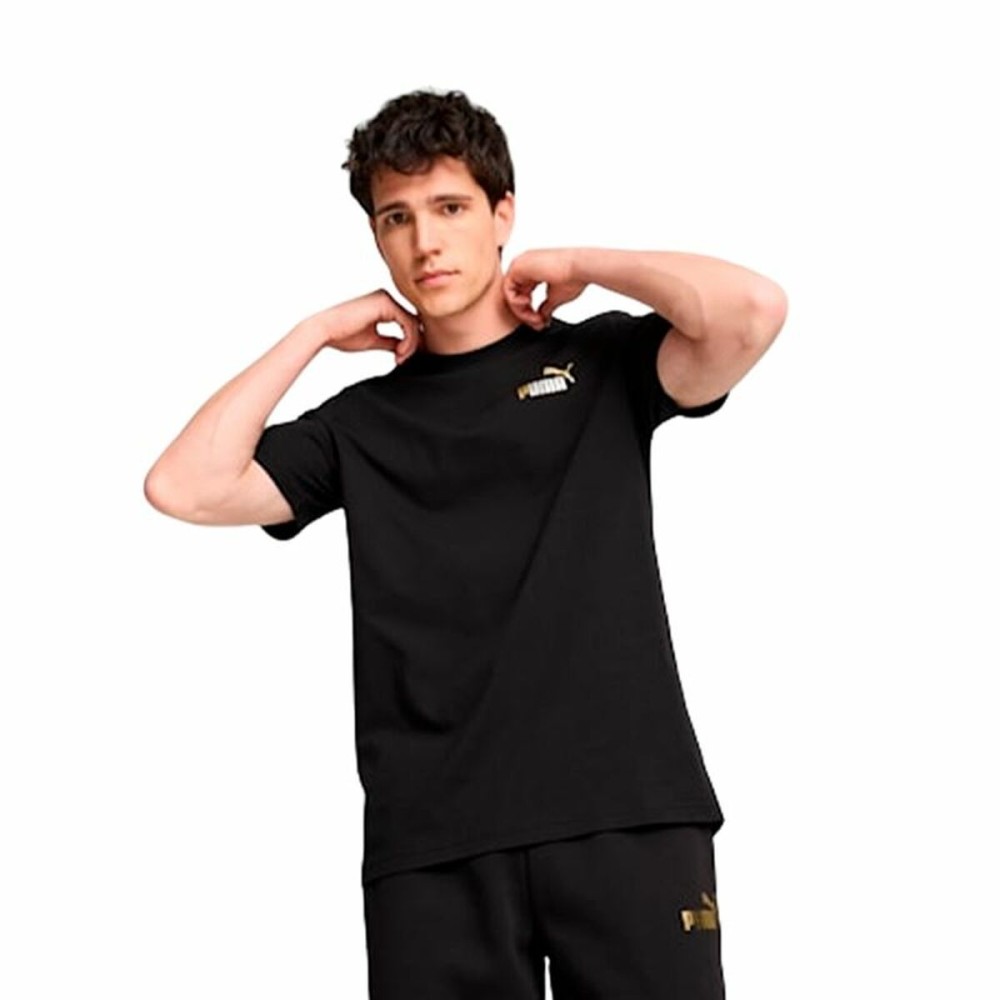 Men’s Short Sleeve T-Shirt Puma Ess Tape Minimal Gold