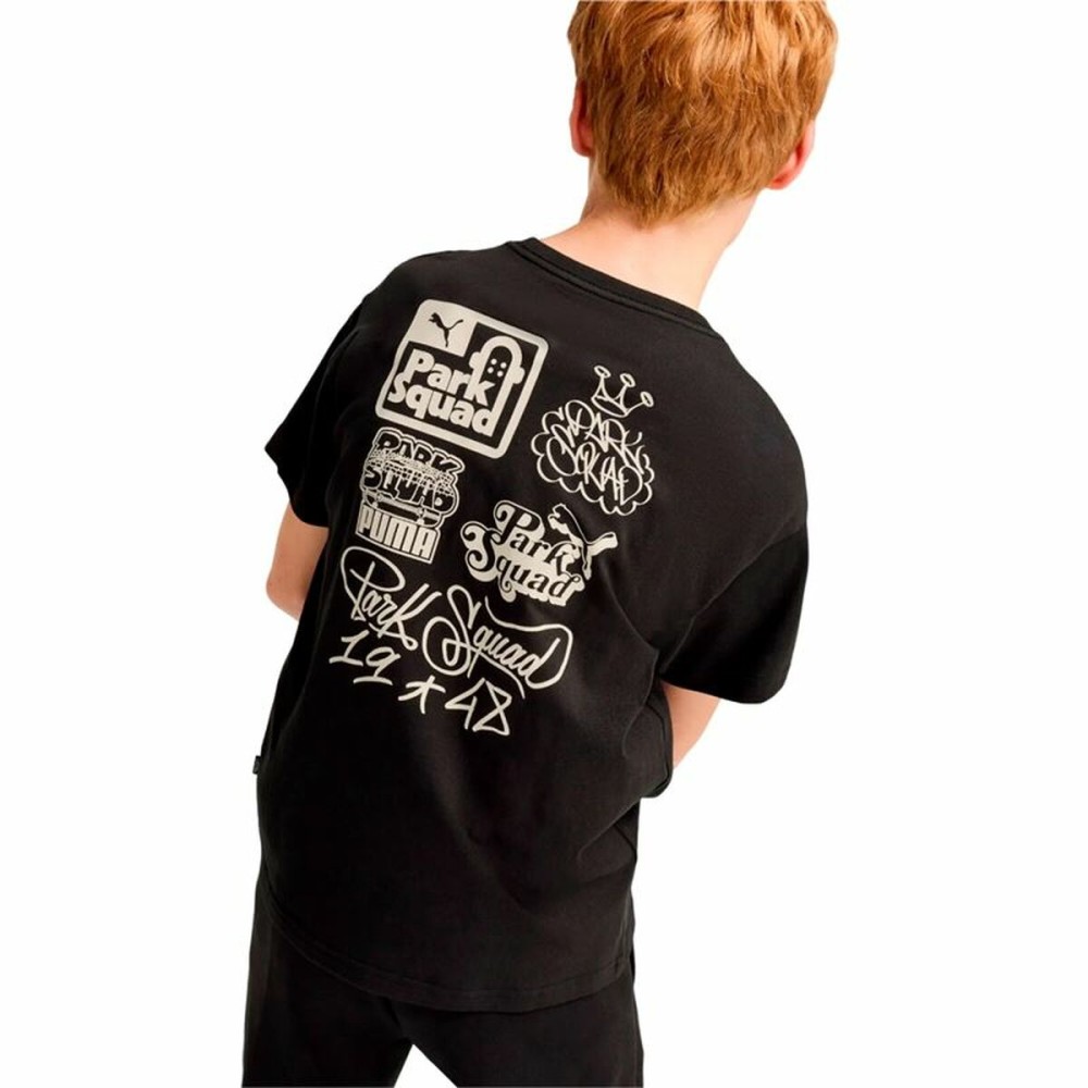 Kurzarm-T-Shirt für Kinder Puma Essenntials+ Mid 90S Graphic Schwarz