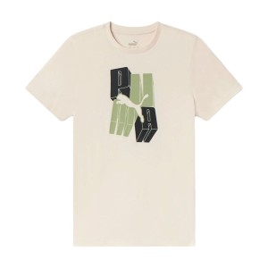 Kurzarm-T-Shirt für Kinder Puma Essentials+ Graphic Beige
