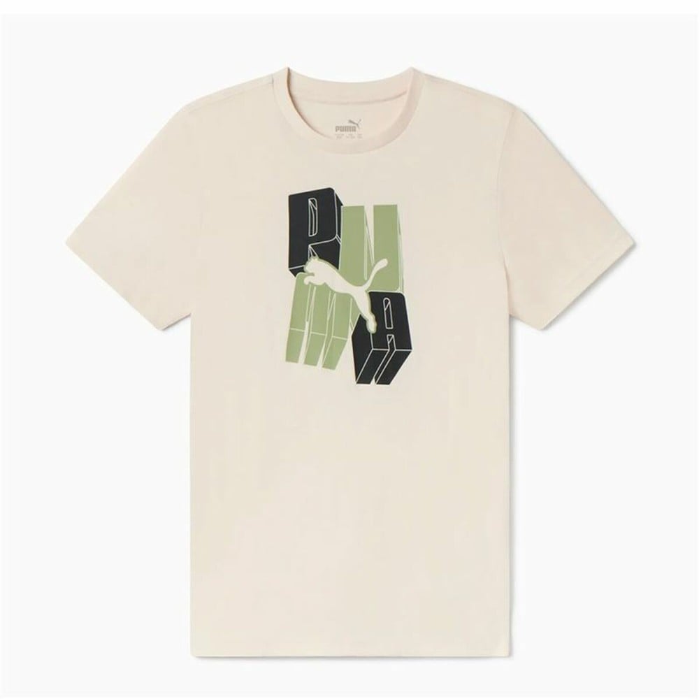 Child's Short Sleeve T-Shirt Puma Essentials+ Graphic Beige