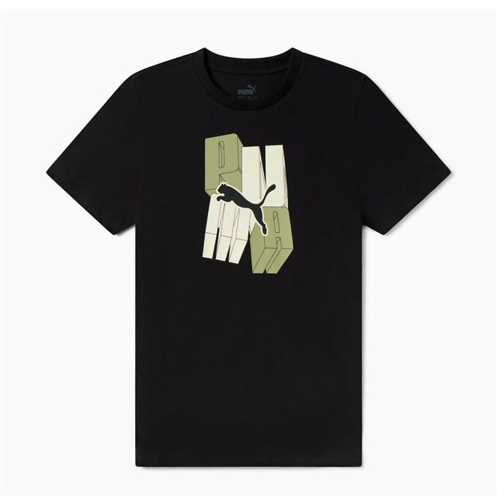 Kurzarm-T-Shirt für Kinder Puma Essentials+ Graphic Schwarz