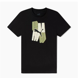 Kurzarm-T-Shirt für Kinder Puma Essentials+ Graphic Schwarz
