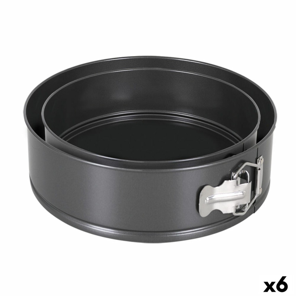Kuchenspringform Quttin Schwarz 20 x 6,8+24 x 7 cm 2 Stücke (6 Stück)