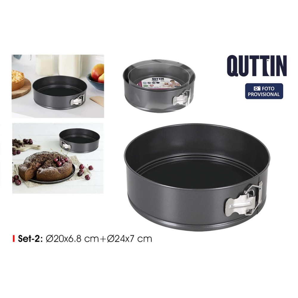 Kuchenspringform Quttin Schwarz 20 x 6,8+24 x 7 cm 2 Stücke (6 Stück)