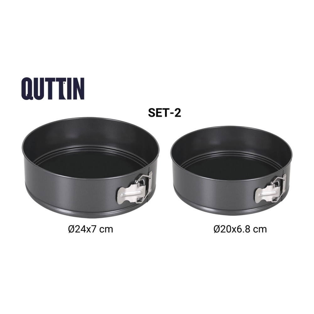 Kuchenspringform Quttin Schwarz 20 x 6,8+24 x 7 cm 2 Stücke (6 Stück)