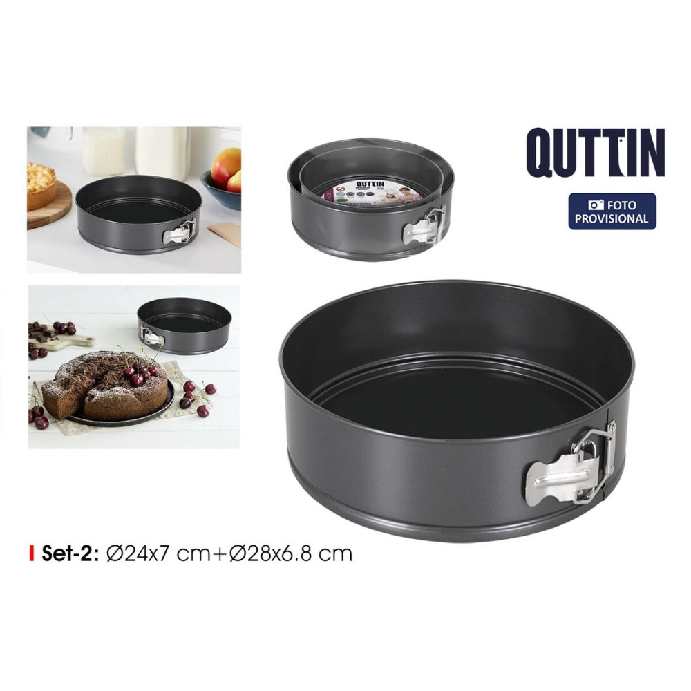 Kuchenspringform Quttin Schwarz 24 x 7+28 x 6,8 cm 2 Stücke (6 Stück)