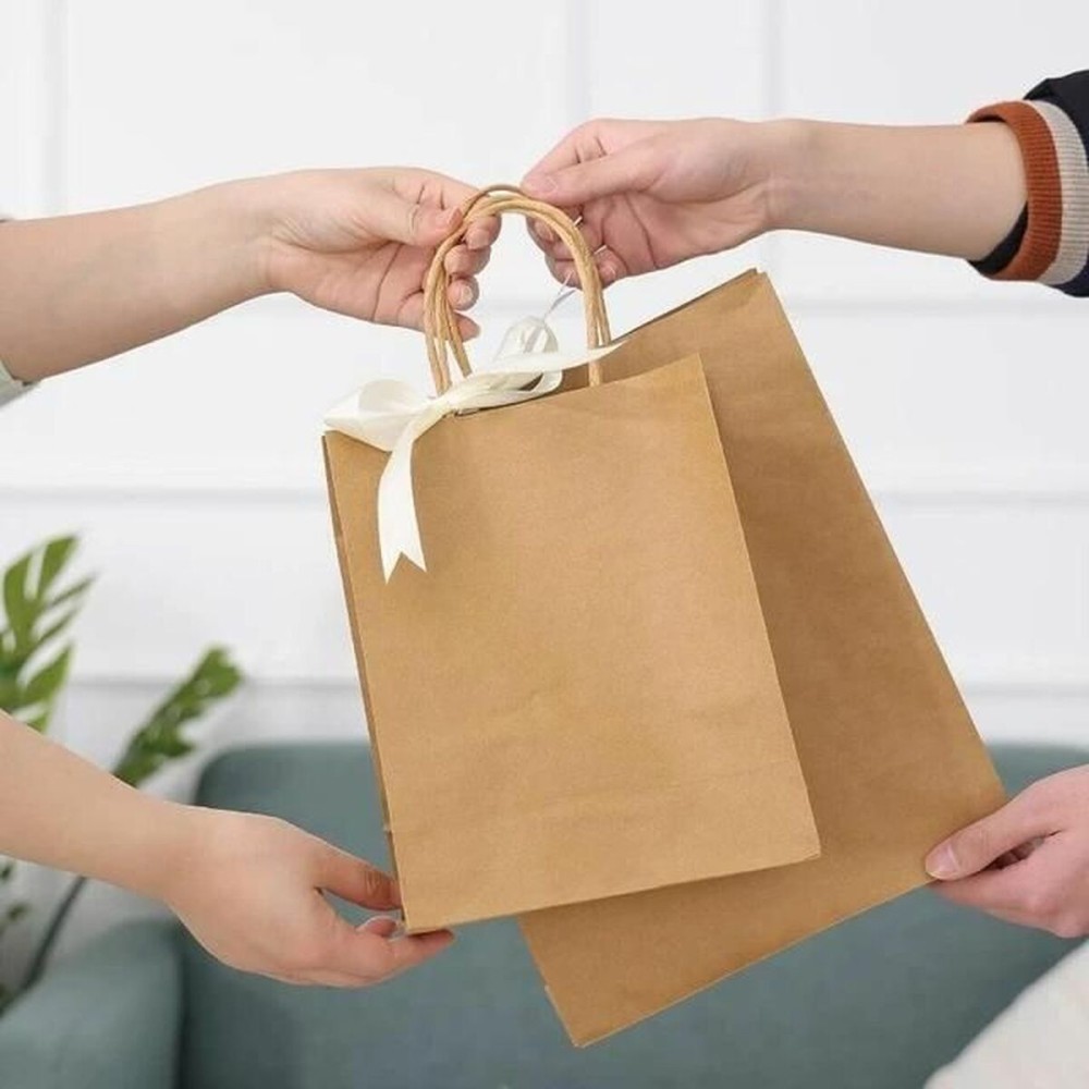 Paper Bag Algon Kraft 32 x 12 x 40 cm 3 Pieces (24 Units)