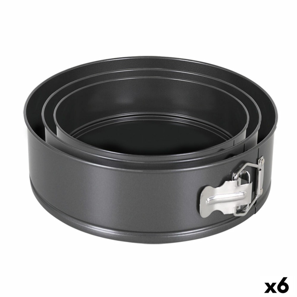 Kuchenspringform Quttin Schwarz 24 x 7+28 x 6,8 cm 3 Stücke (6 Stück)