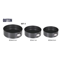 Kuchenspringform Quttin Schwarz 24 x 7+28 x 6,8 cm 3 Stücke (6 Stück)