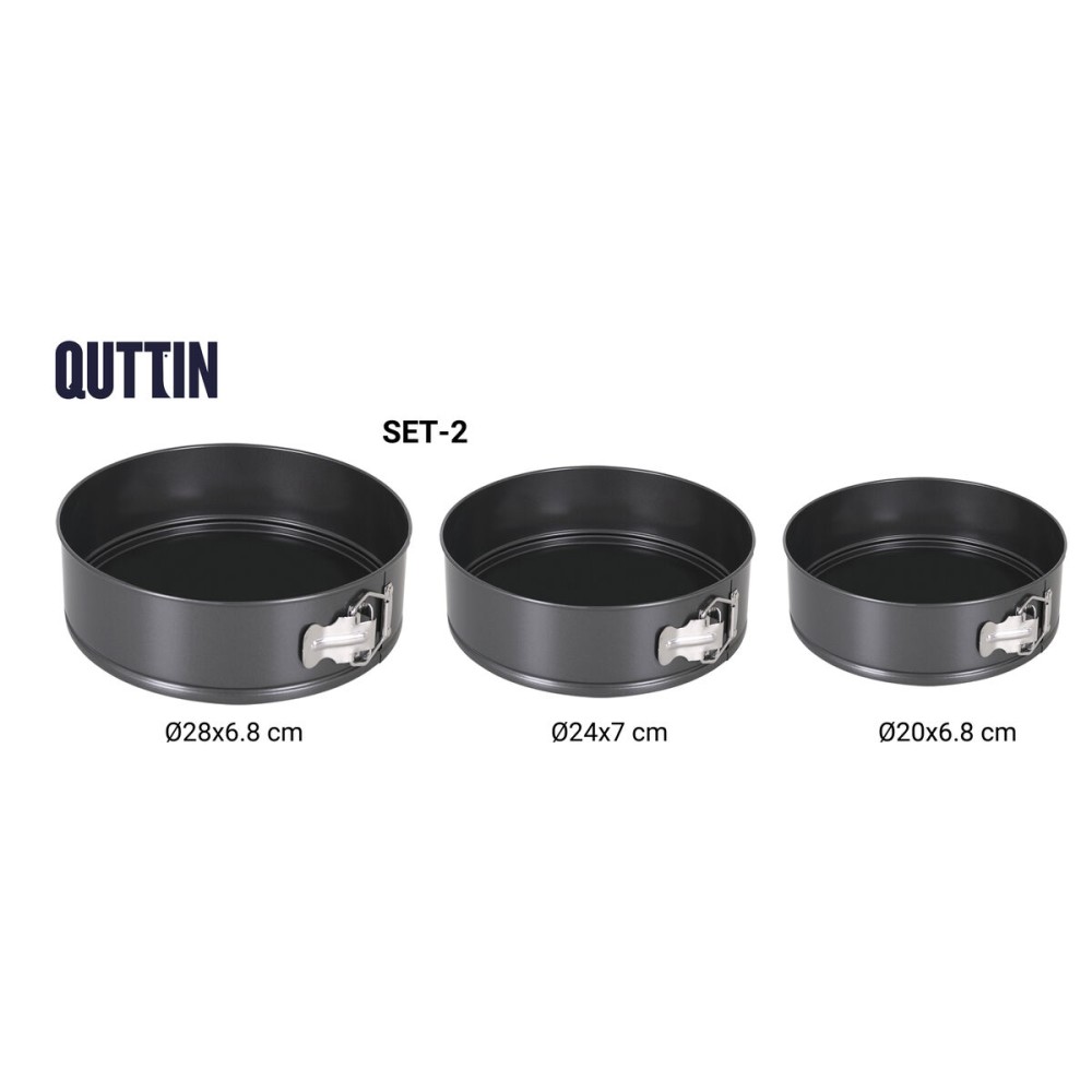 Springform Pan Quttin Black 24 x 7+28 x 6,8 cm 3 Pieces (6 Units)