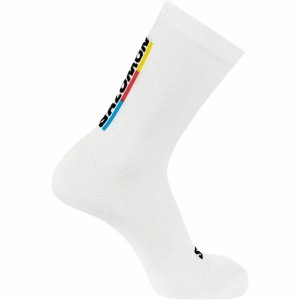 Sportsocken Salomon Pulse Race Flag Crew Weiß