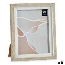 Cadre photo 18,8 x 23,8 x 2 cm Verre Beige Blanc Plastique (6 Unités)