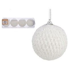 Lot de boules de Noël Blanc polystyrène (12 Unités)