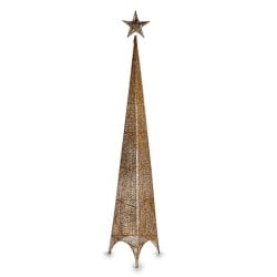 Sapin de Noël Tour Étoile Doré Métal Plastique 39 x 186 x 39 cm (4 Unités)