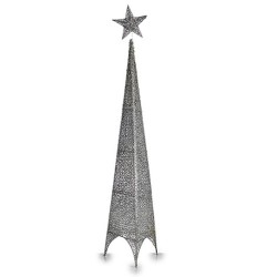 Sapin de Noël Tour Étoile Argenté Métal Plastique 28 x 127 x 28 cm (6 Unités)