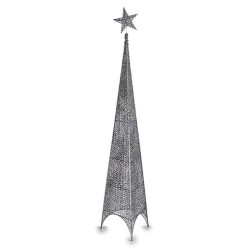 Weihnachtsbaum Turm Stern Silberfarben Metall Kunststoff 34 x 154 x 34 cm (6 Stück)