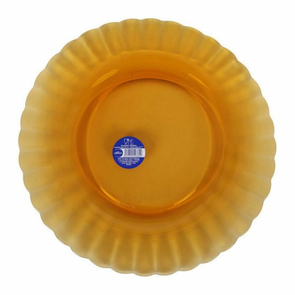 Flacher Teller Duralex Picardie Kristall Bernstein Ø 26 cm (24 Stück)