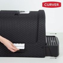Bac à litière pour chats Curver Anthracite 51 x 38,5 x 39,5 cm Plastique (Plastique)