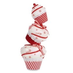 Decorative Figure Tower Cake White Red polystyrene 20 x 50 x 20 cm (2 Units)