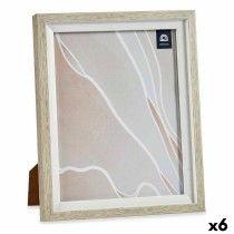 Cadre photo 24 x 2 x 29 cm Verre Beige Blanc Plastique (6 Unités)