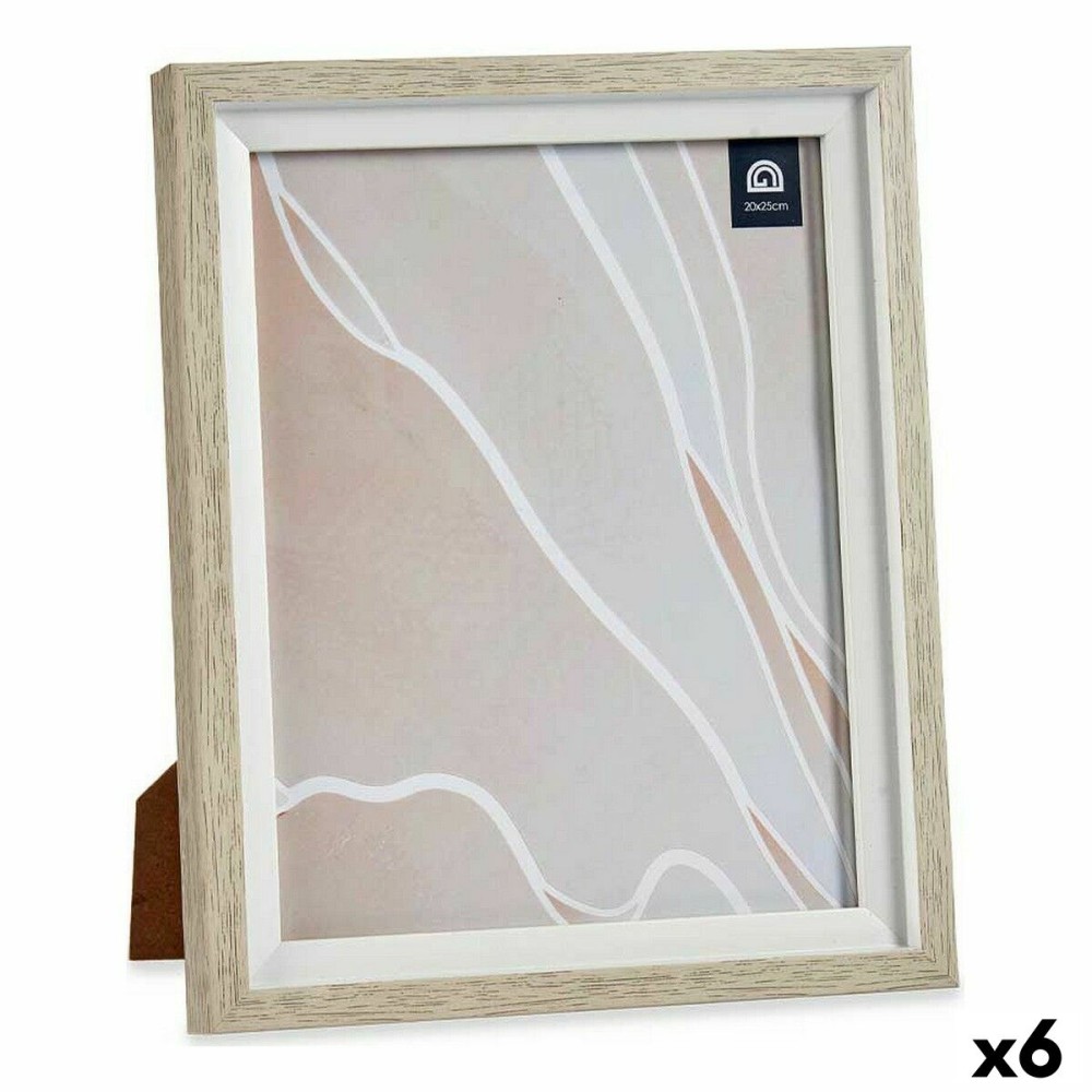 Fotorahmen 24 x 2 x 29 cm Kristall Beige Weiß Kunststoff (6 Stück)