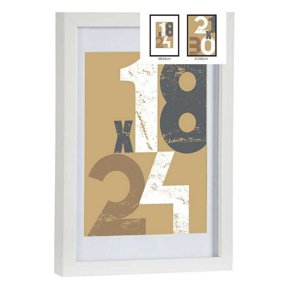 Photo frame 668826-WHITE White Glass MDF Wood (6 Units)
