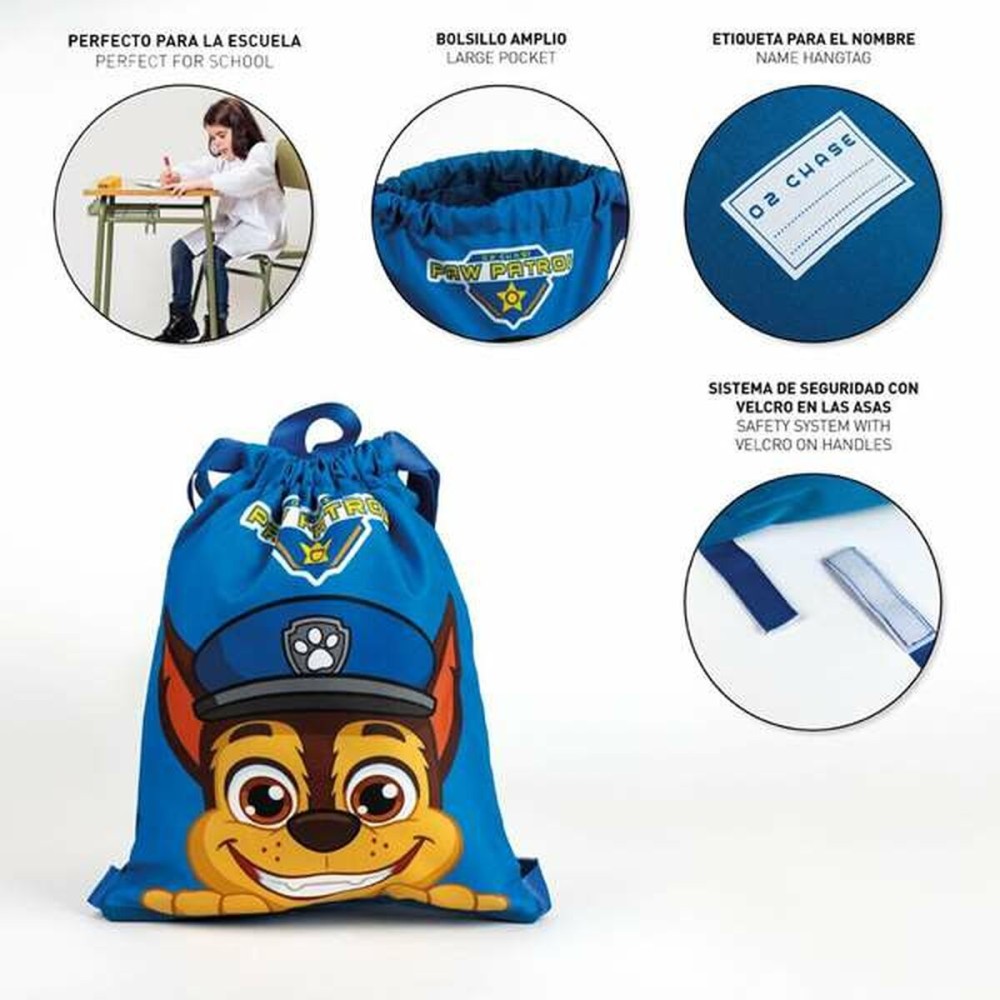 Rucksacktasche mit Bändern The Paw Patrol Blau 27 x 33 cm