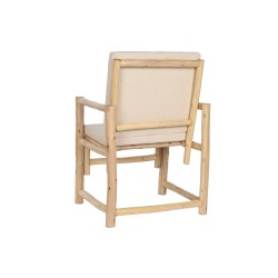 Armchair Home ESPRIT White Beige Natural Cotton 61 x 50 x 90 cm