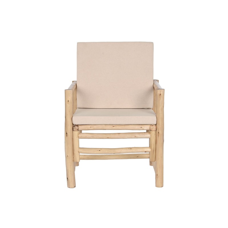 Armchair Home ESPRIT White Beige Natural Cotton 61 x 50 x 90 cm